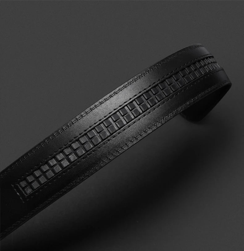 Men Genuine Leather Belt Metal Automatic Buckle Adjustment High Quality Adjustable Leather Belt
