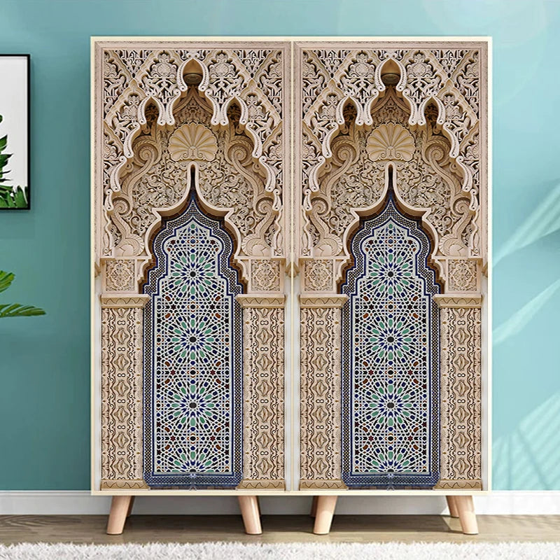 Sticker Mosque Door Art 2pcs/set Mural Sticker Home Decor Wall Stickers Peel & Stick Wallpaper