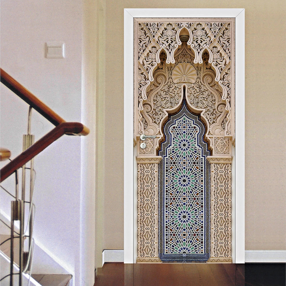 Sticker Mosque Door Art 2pcs/set Mural Sticker Home Decor Wall Stickers Peel & Stick Wallpaper
