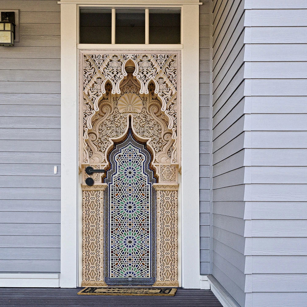 Sticker Mosque Door Art 2pcs/set Mural Sticker Home Decor Wall Stickers Peel & Stick Wallpaper