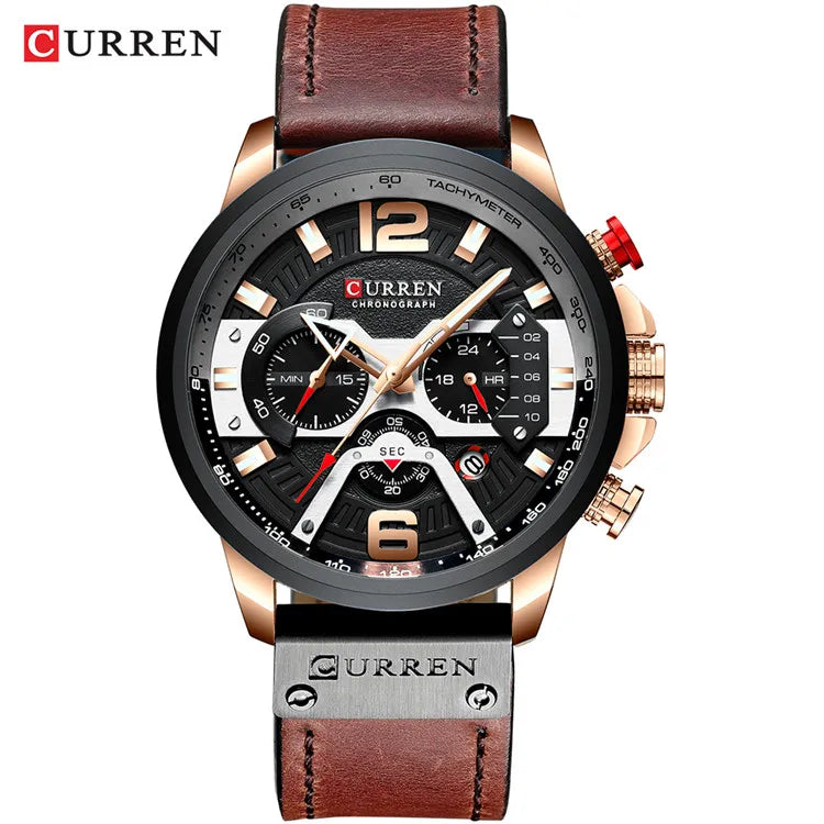 Men Watches CURREN Wristwatch Leather Quartz Watch erkek saat Curren 8329