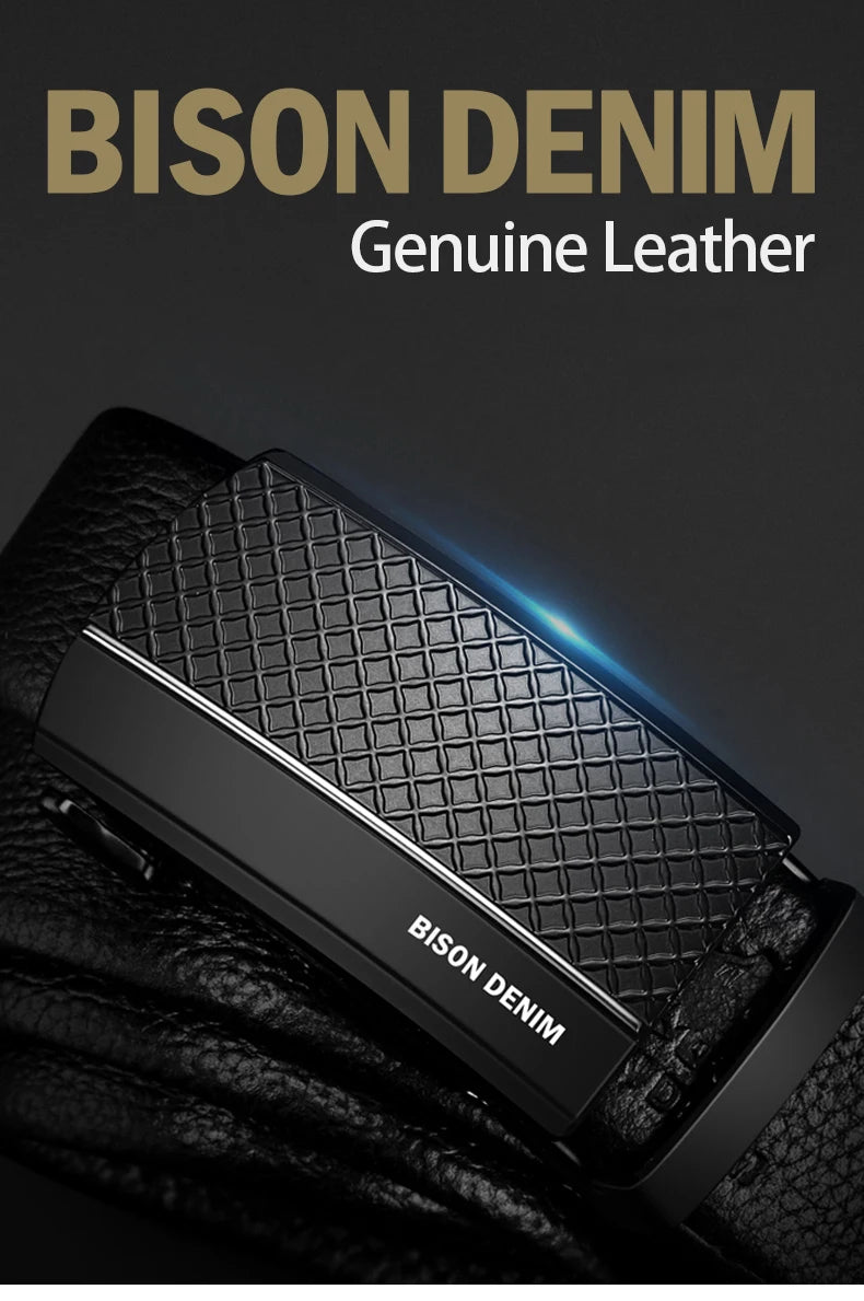 Men Genuine Leather Belt Metal Automatic Buckle Adjustment High Quality Adjustable Leather Belt