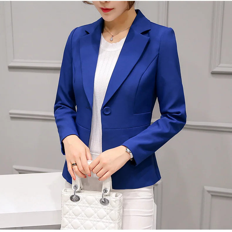 Women's Blazer Long Sleeve Pockets, Jackets Coat Slim, Office Lady Jacket, Female Tops Suit Blazer Femme Jackets