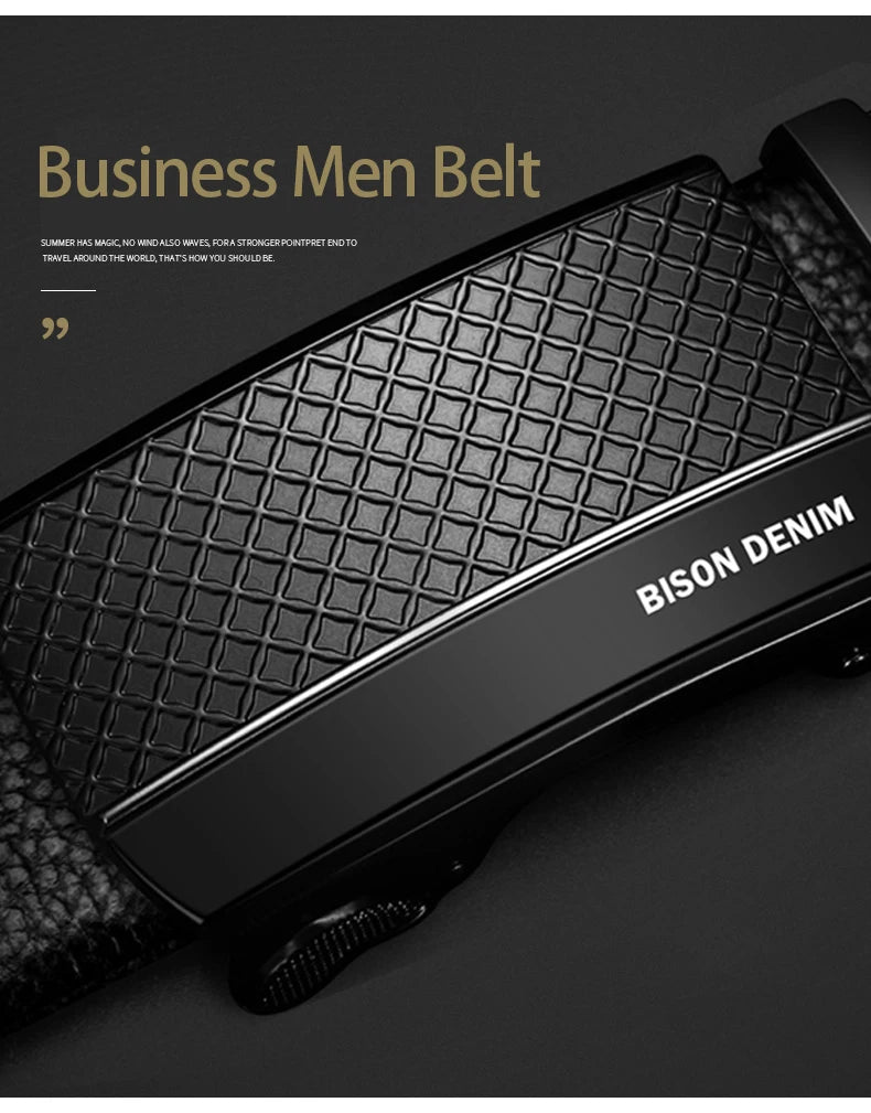 Men Genuine Leather Belt Metal Automatic Buckle Adjustment High Quality Adjustable Leather Belt