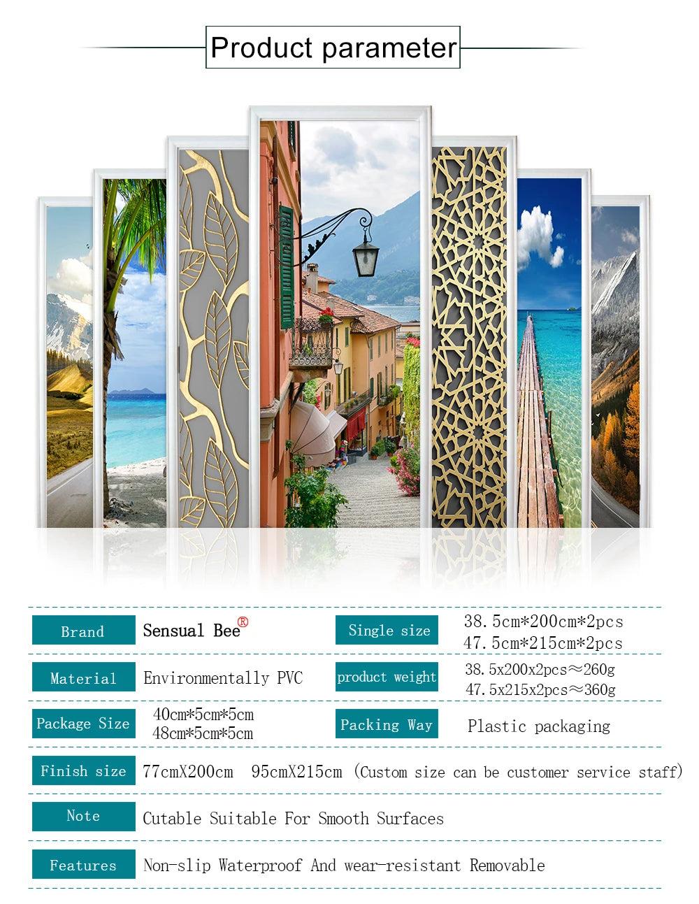 Sticker Mosque Door Art 2pcs/set Mural Sticker Home Decor Wall Stickers Peel & Stick Wallpaper