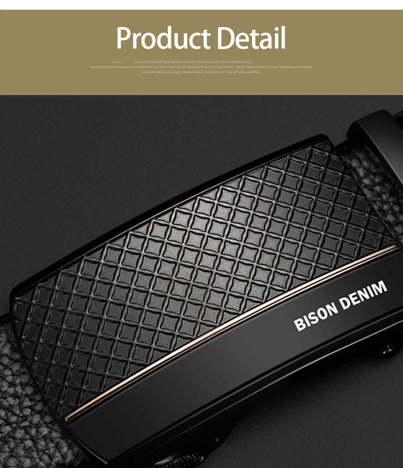 Men Genuine Leather Belt Metal Automatic Buckle Adjustment High Quality Adjustable Leather Belt