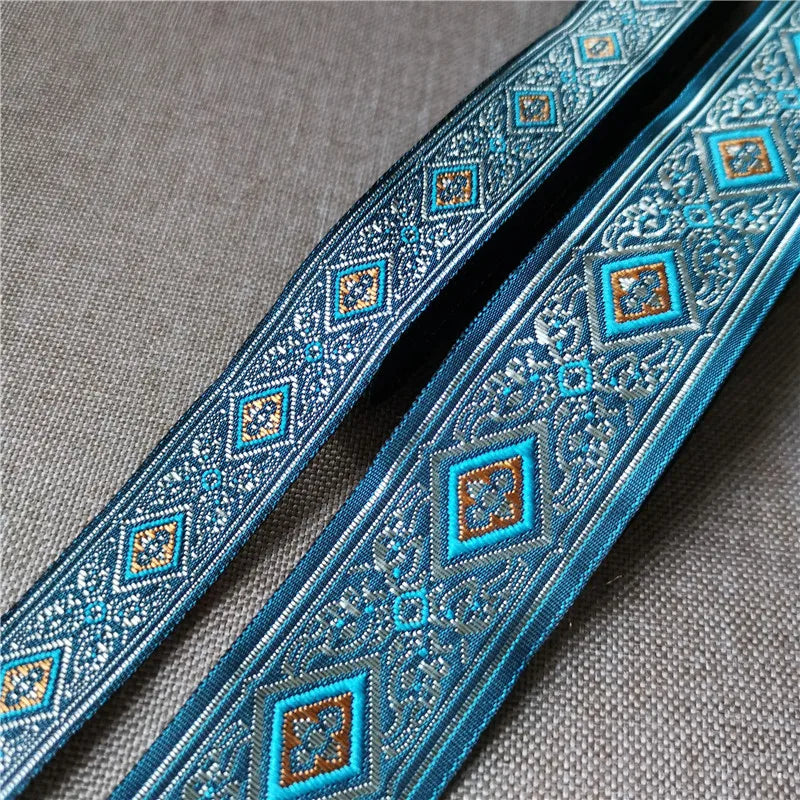 Jacquard Ribbon Ethnic Lace 20mm-33mm 7meters Trim Embroidered Woven Webbing Tape For Sewing Crafting Decorative
