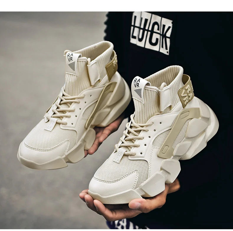 Men's Sneakers Shoes Chunky Autumn High-top Men Shoes Heighten Zapatillas Damping Shoes