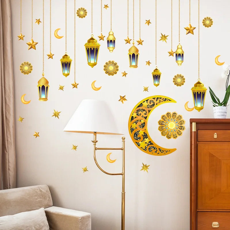 Window Stickers for Holi Month of Ramadan and Eid Al Fitr parties, Home Decoration in sprit of fastival