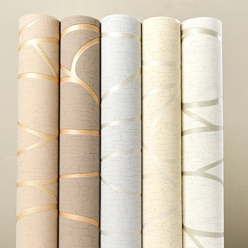 Wall paper 53cm European Modern Bedroom Background 3D Non-woven Moisture-proof Wallpaper Thickened Wall Stickers