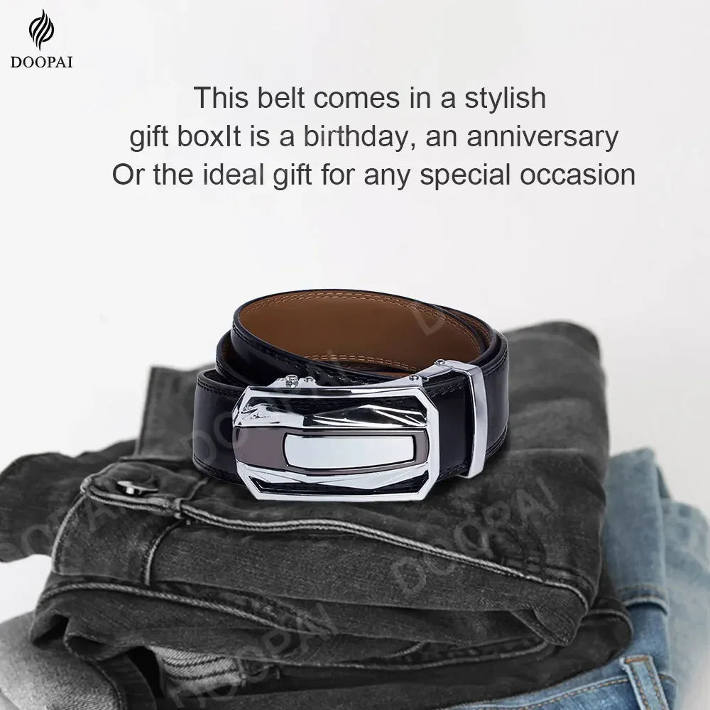Men Genuine Leather with Belt Metal Buckle Adjustment High Quality Adjustable Leather Belt