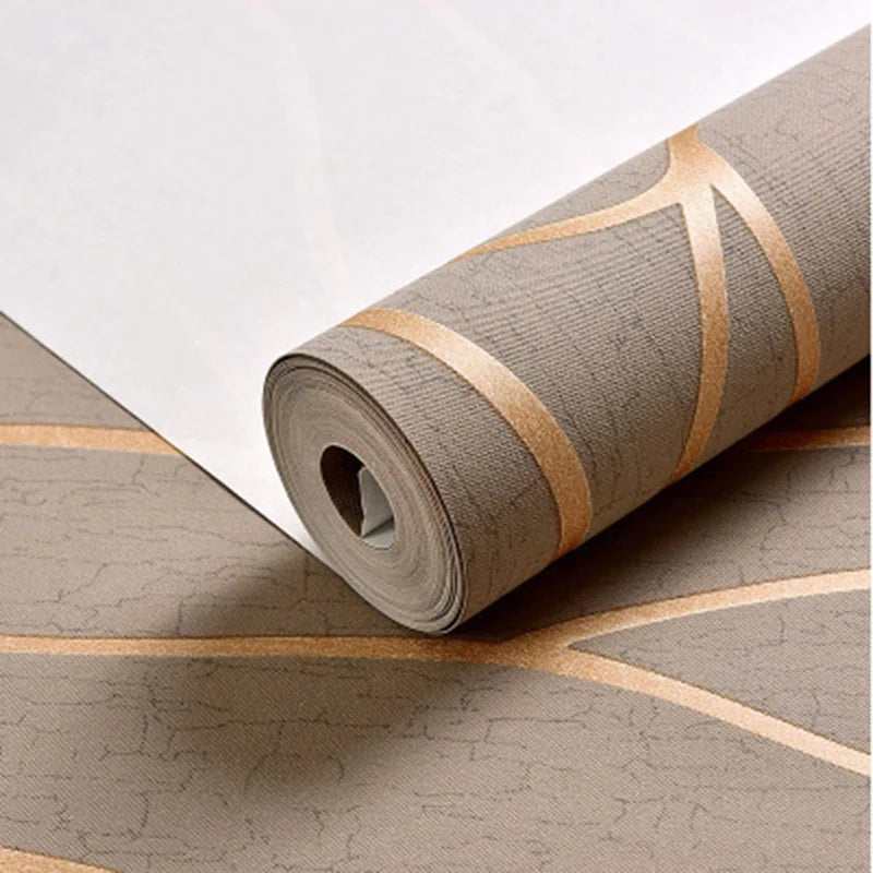 Wall paper 53cm European Modern Bedroom Background 3D Non-woven Moisture-proof Wallpaper Thickened Wall Stickers