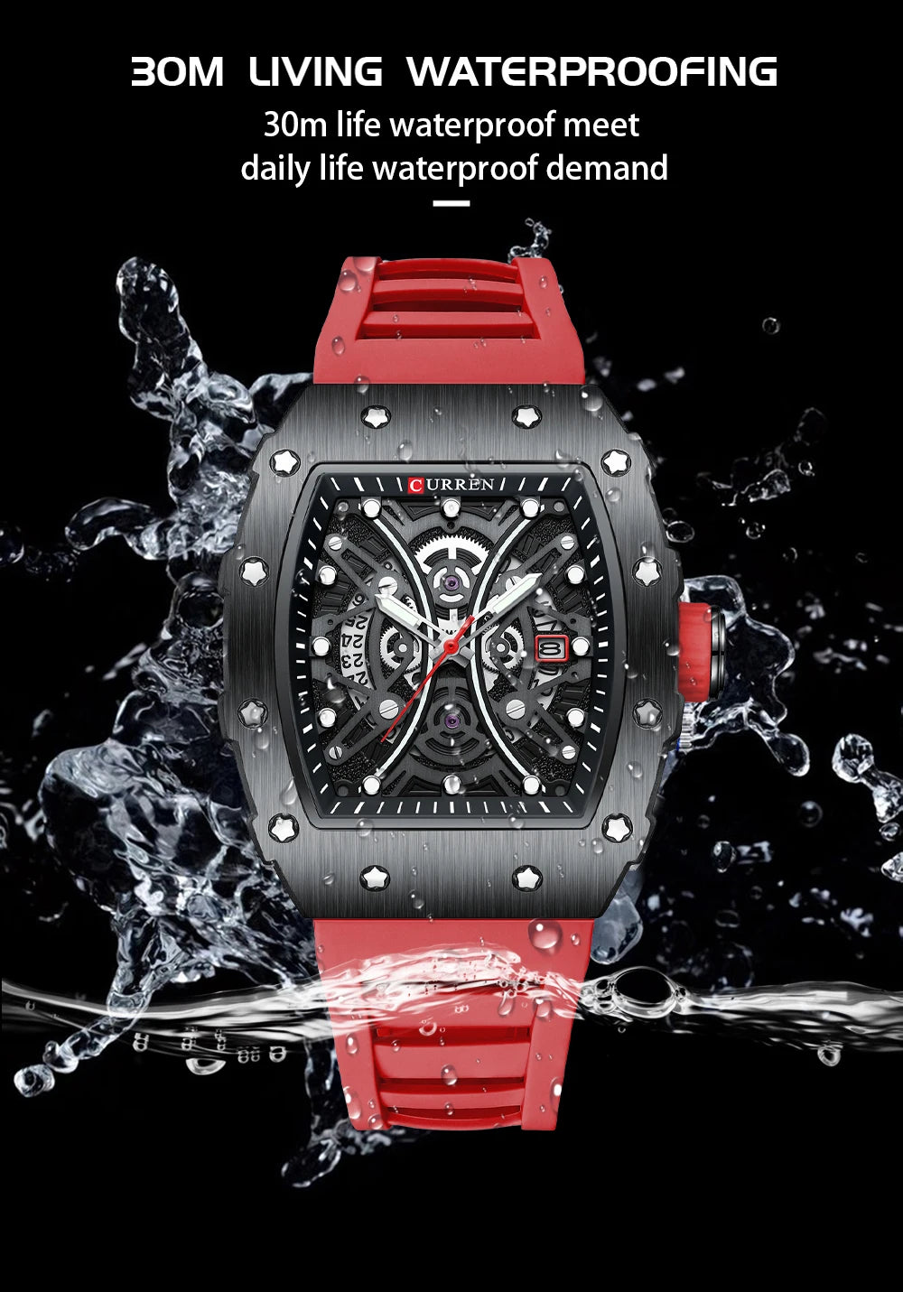 Men Quartz Watches CURREN Wristwatch Stainless Steel Waterproof Chronograph