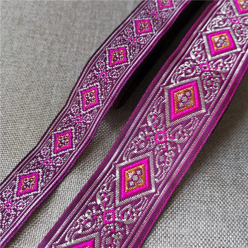Jacquard Ribbon Ethnic Lace 20mm-33mm 7meters Trim Embroidered Woven Webbing Tape For Sewing Crafting Decorative