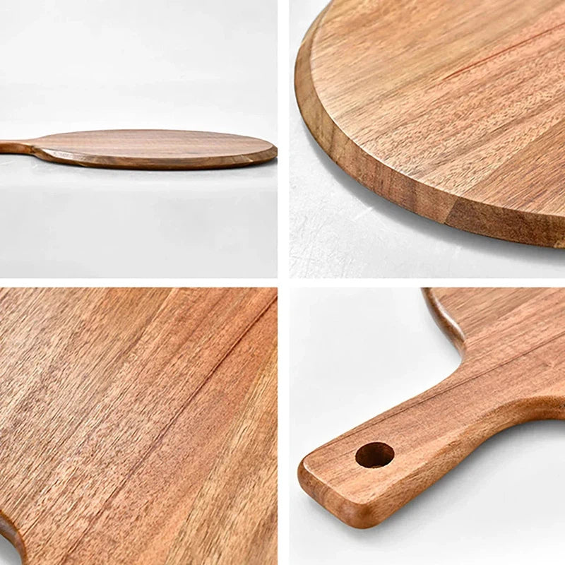 Wood Cutting Board Circular Hanging Chopping Board with Handle Kitchen Cutting Board