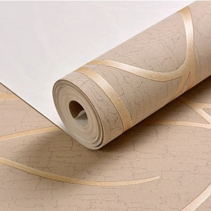 Wall paper 53cm European Modern Bedroom Background 3D Non-woven Moisture-proof Wallpaper Thickened Wall Stickers