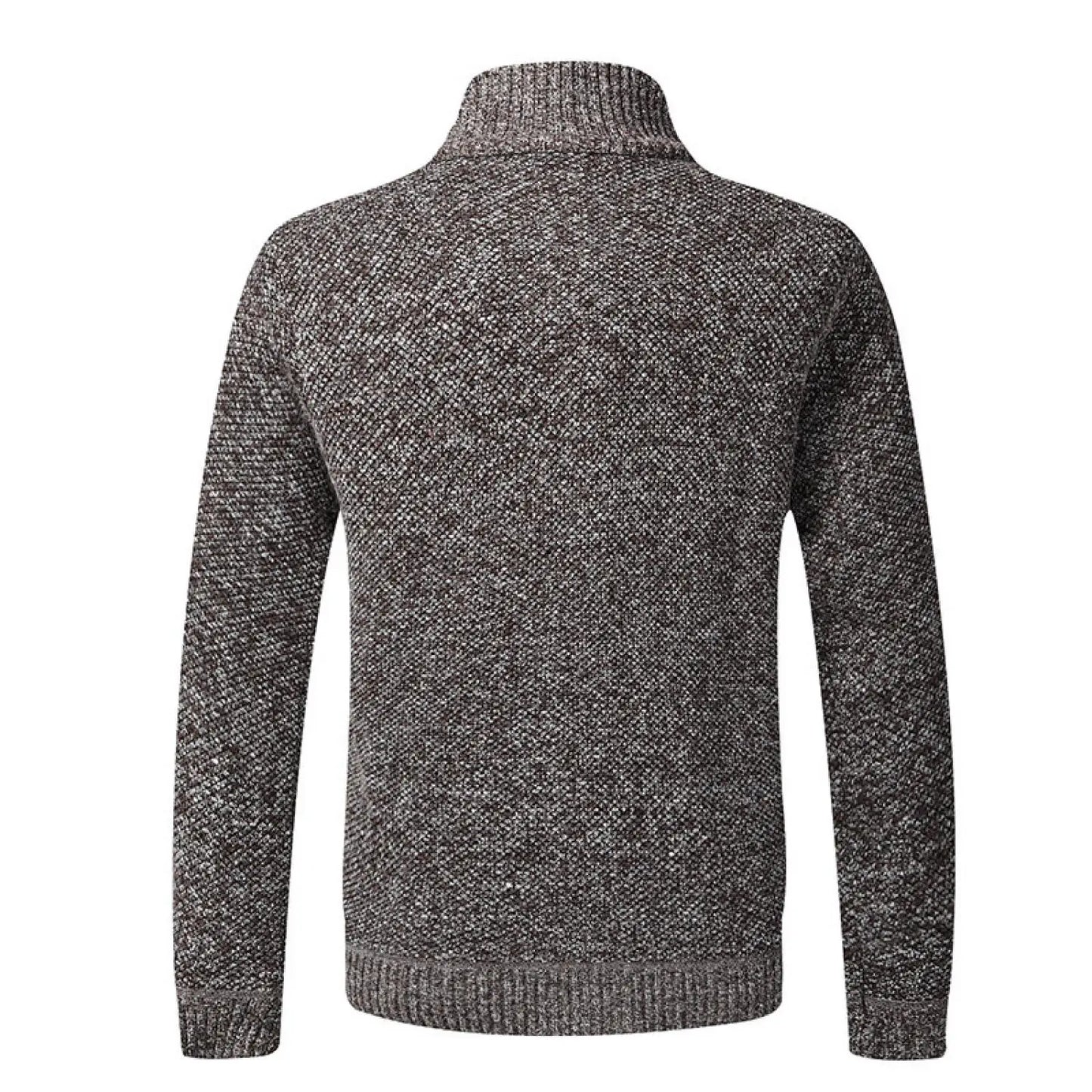 Men's Knitted Jacket Autumn Winter Slim Fit Stand Collar Zipper Jacket Warm Cardigan Men