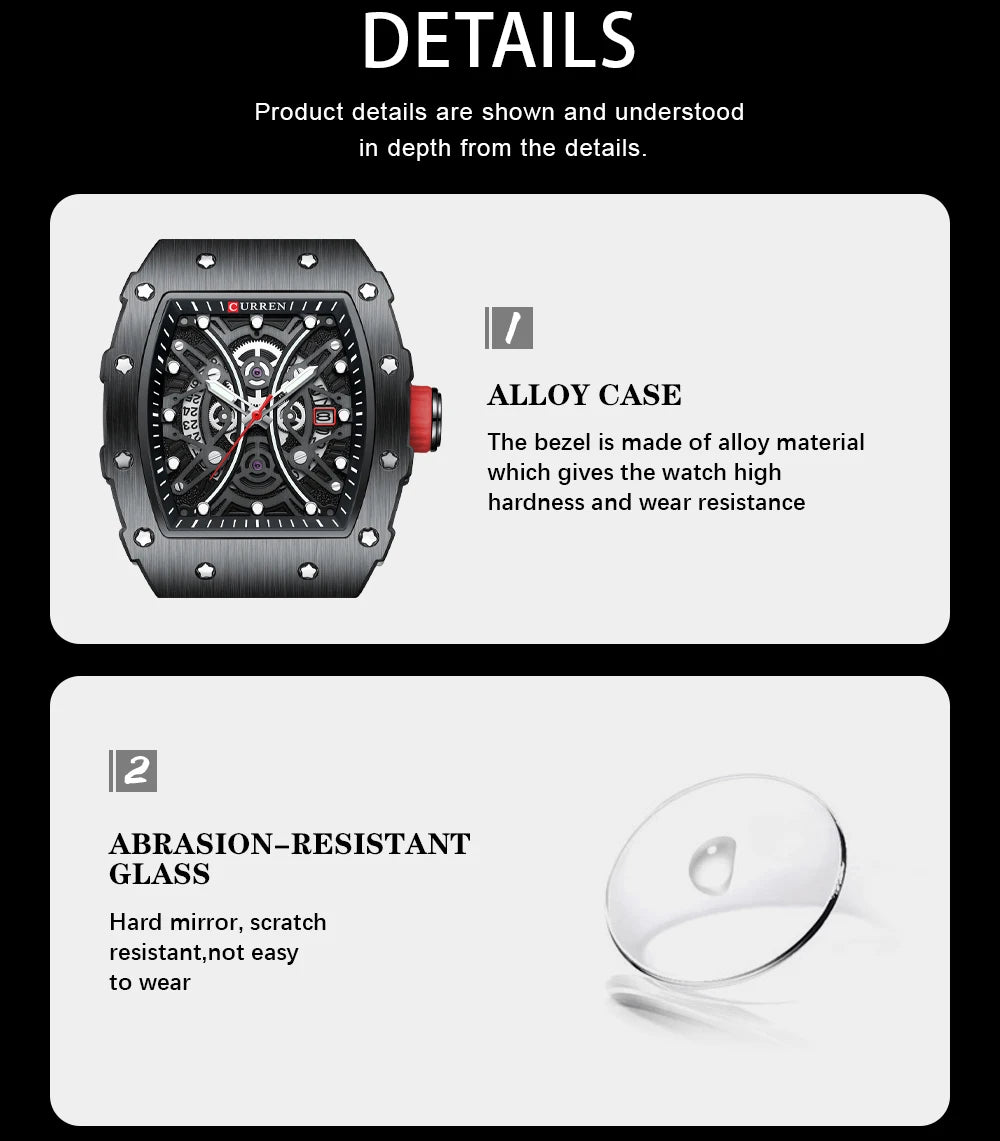 Men Quartz Watches CURREN Wristwatch Stainless Steel Waterproof Chronograph