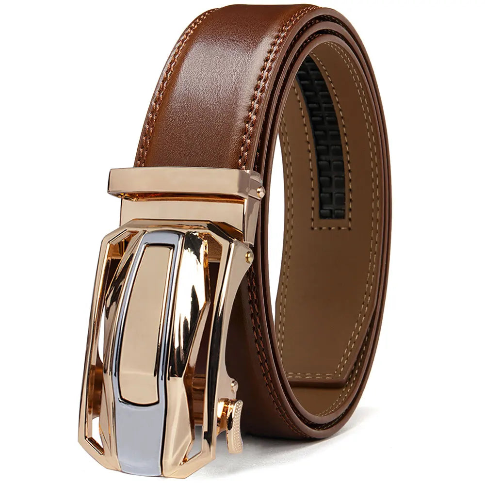 Men Genuine Leather with Belt Metal Buckle Adjustment High Quality Adjustable Leather Belt