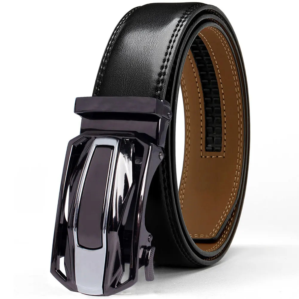 Men Genuine Leather with Belt Metal Buckle Adjustment High Quality Adjustable Leather Belt