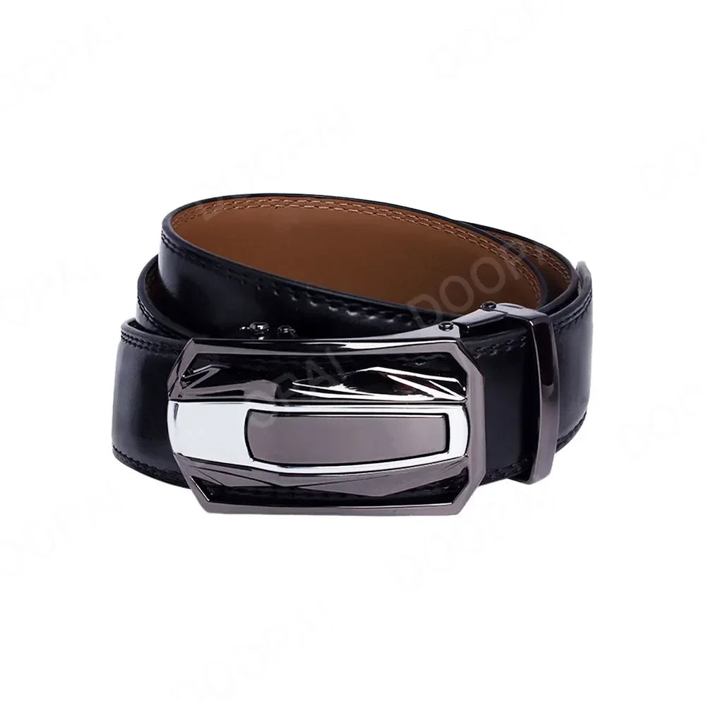 Men Genuine Leather with Belt Metal Buckle Adjustment High Quality Adjustable Leather Belt