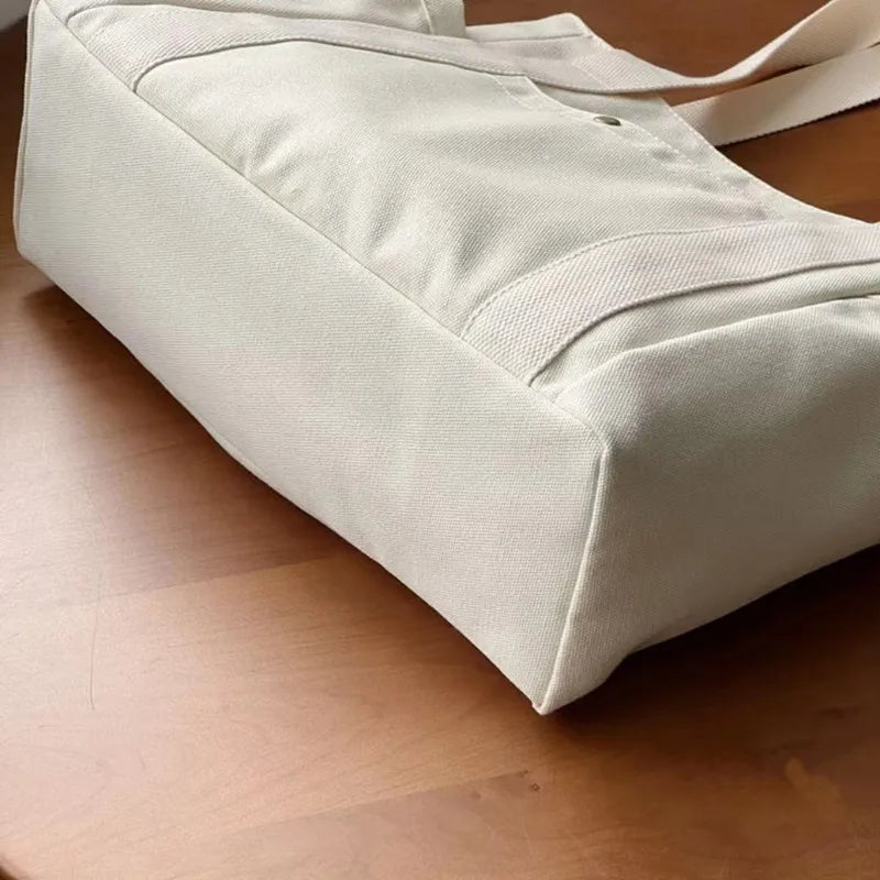 Women Canvas Tote Bags Large Capacity For Work Commuting Carrying Handbag Outfit Shoulder Bag