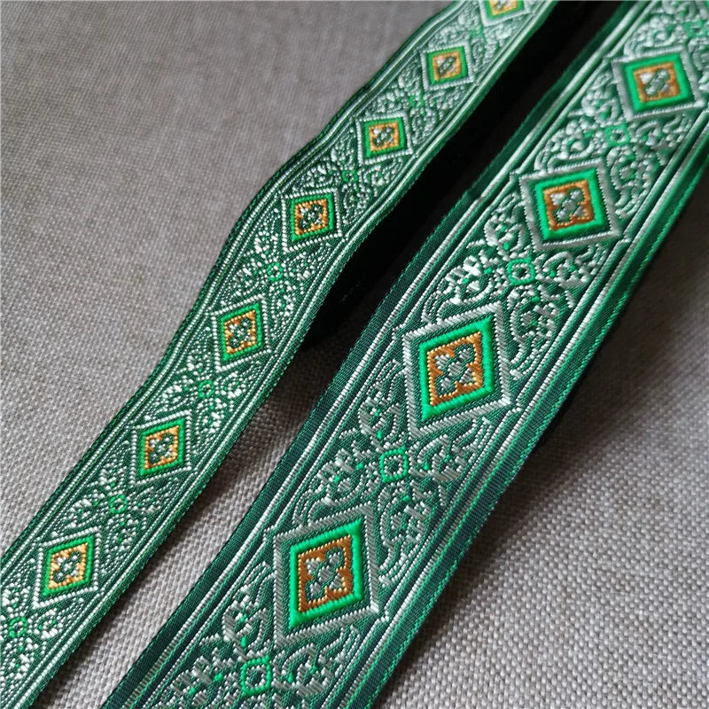 Jacquard Ribbon Ethnic Lace 20mm-33mm 7meters Trim Embroidered Woven Webbing Tape For Sewing Crafting Decorative