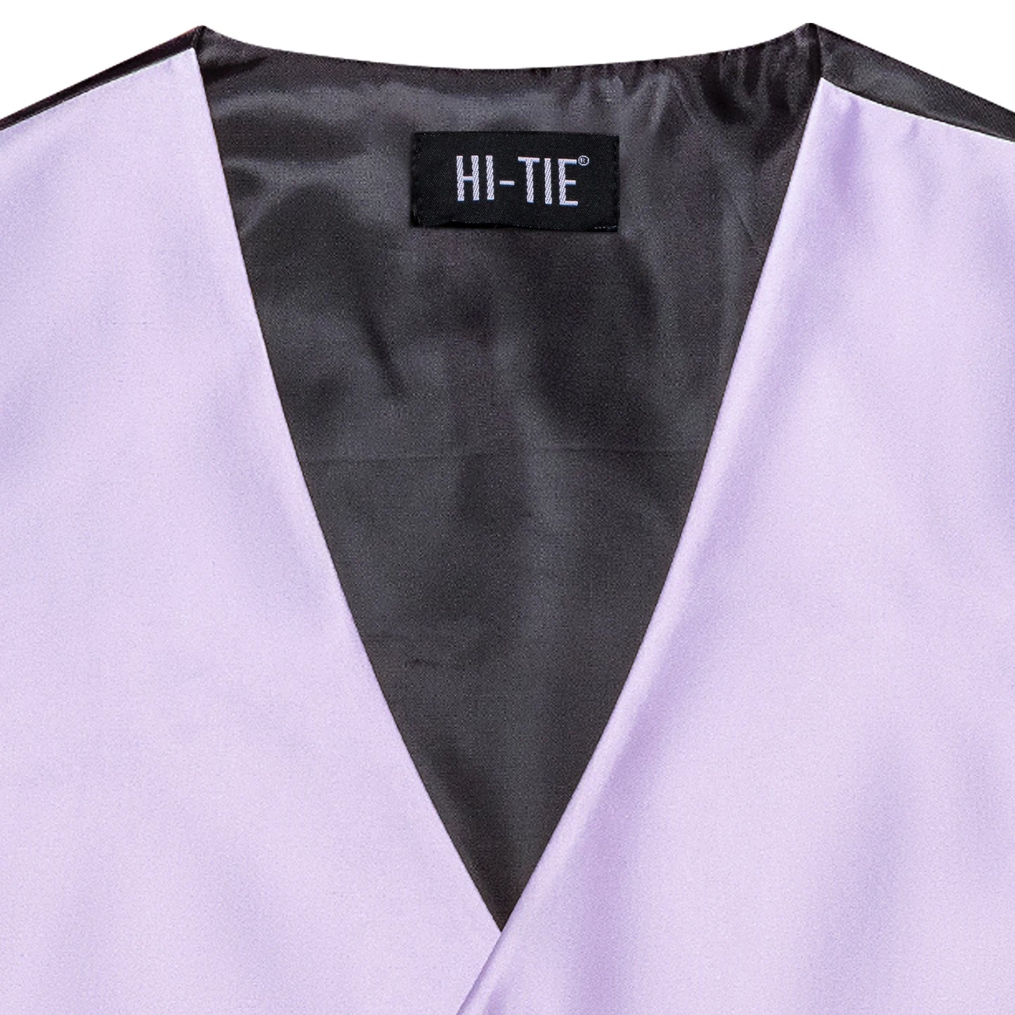 Men Suit Vest Hi-Tie Solid Voilet Lilac Silk 4PC Woven Waistcoat Tie Pocket Square Cufflink Business Wedding Dress Waist Jacket