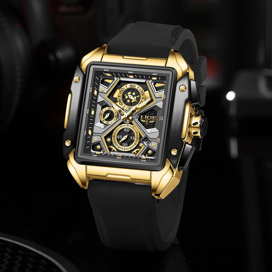 Men's Watches LIGE Big Dial Top Luxury Brand Sport Waterproof Chronograph Quartz Clock Automatic Date