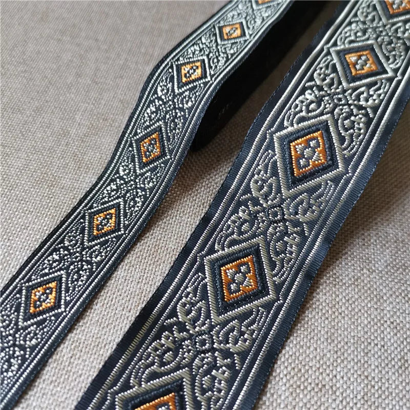 Jacquard Ribbon Ethnic Lace 20mm-33mm 7meters Trim Embroidered Woven Webbing Tape For Sewing Crafting Decorative
