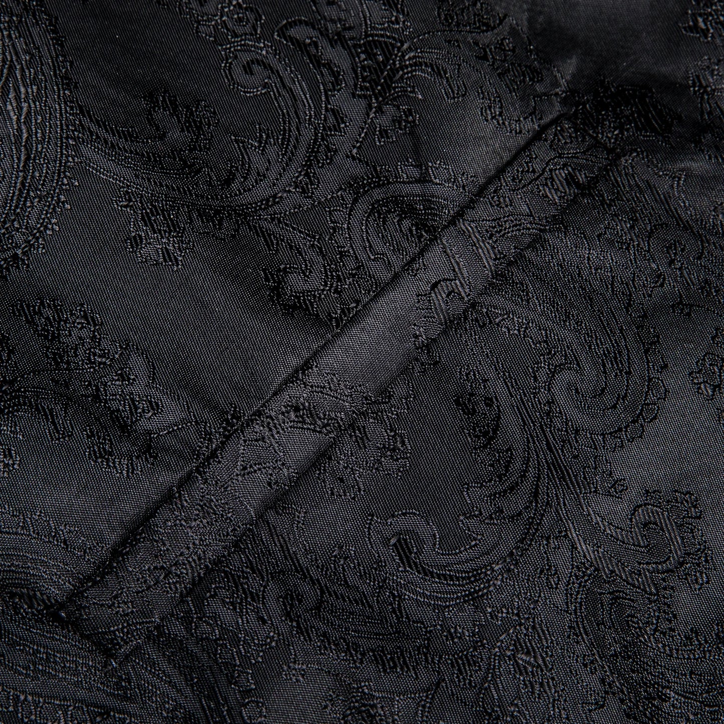 Men Suit Vests Hi-Tie Silk 4PC Woven Black Paisley Waistcoat Tie Pocket Square Cufflinks Business Wedding Dress Waist Jacket