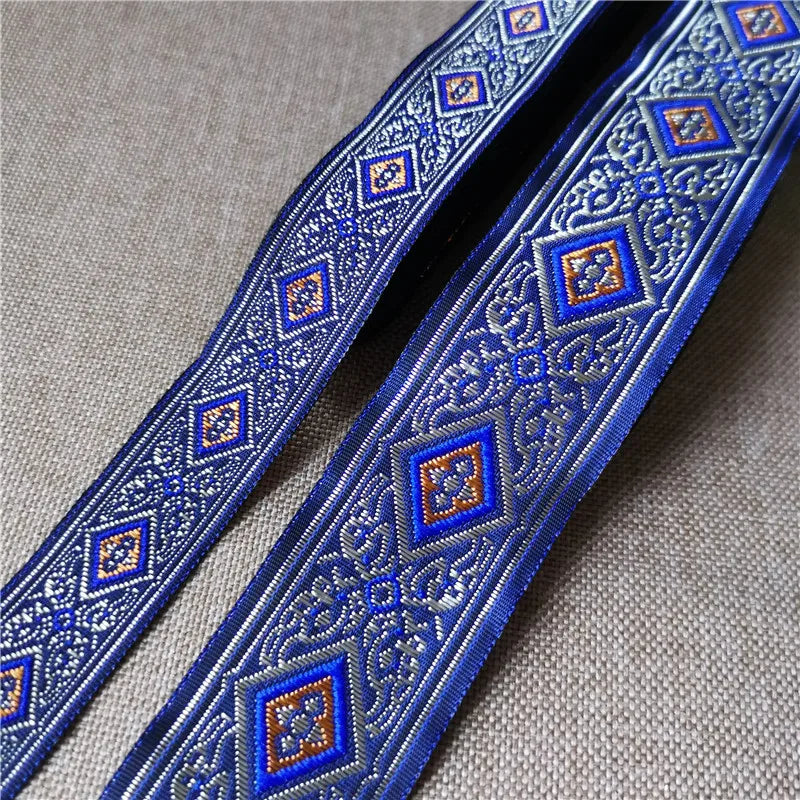 Jacquard Ribbon Ethnic Lace 20mm-33mm 7meters Trim Embroidered Woven Webbing Tape For Sewing Crafting Decorative