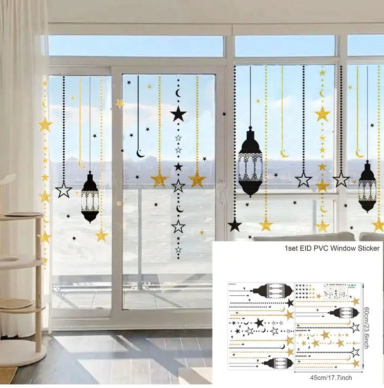Window Stickers for Holi Month of Ramadan and Eid Al Fitr parties, Home Decoration in sprit of fastival