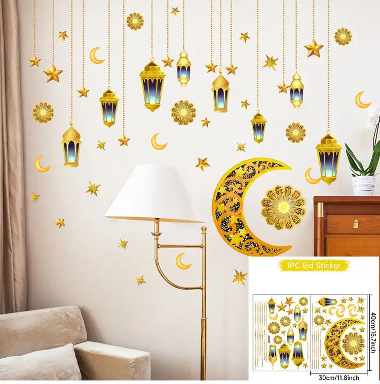 Window Stickers for Holi Month of Ramadan and Eid Al Fitr parties, Home Decoration in sprit of fastival