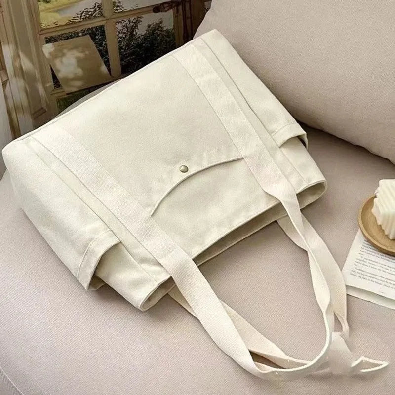 Women Canvas Tote Bags Large Capacity For Work Commuting Carrying Handbag Outfit Shoulder Bag