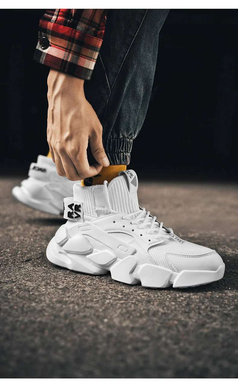 Men's Sneakers Shoes Chunky Autumn High-top Men Shoes Heighten Zapatillas Damping Shoes