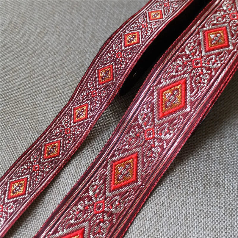 Jacquard Ribbon Ethnic Lace 20mm-33mm 7meters Trim Embroidered Woven Webbing Tape For Sewing Crafting Decorative