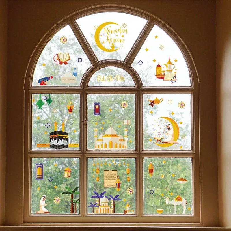 Window Stickers for Holi Month of Ramadan and Eid Al Fitr parties, Home Decoration in sprit of fastival
