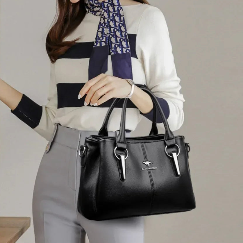 Women Handbags Fashion Casual Tote Bags 3-Layers Soft Leather Shoulder Bags New Big Capacity Crossbody Bags for Ladies Sac