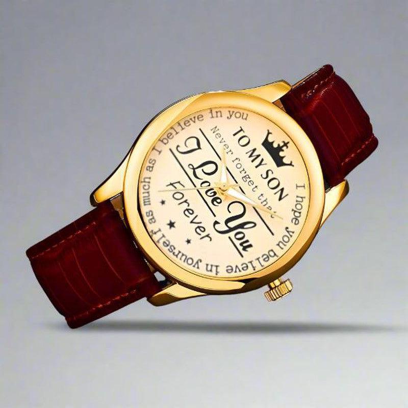 Retro Quartz Watch with Emotional Message for Son