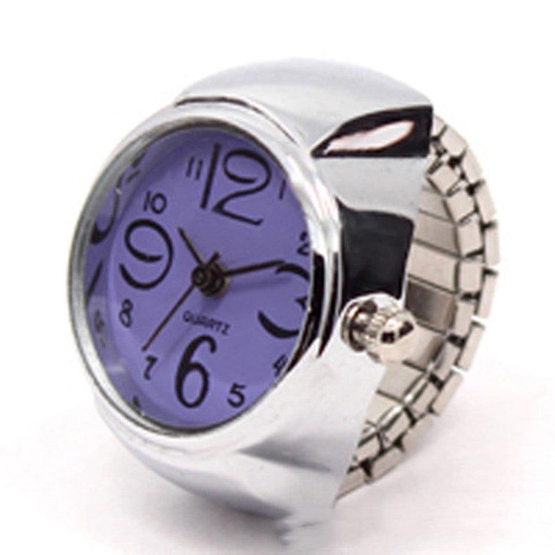 Figure Ring Watch Alloy Silver for Men & Women Multi Colors in Style-Artificial Jewelry-Yes Yar FZE LLC-Purple-Yes Yar FZE LLC