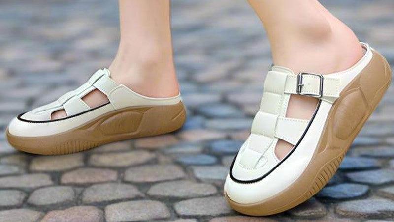 Slide Sandals Slipper Thick Sole Closed Toes Buckle Casual Beach Garden Shoes