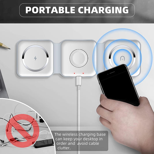 Charger 3-in-1 Wireless Pad for Mobile charging, E-watch Charging, Airpod Charging