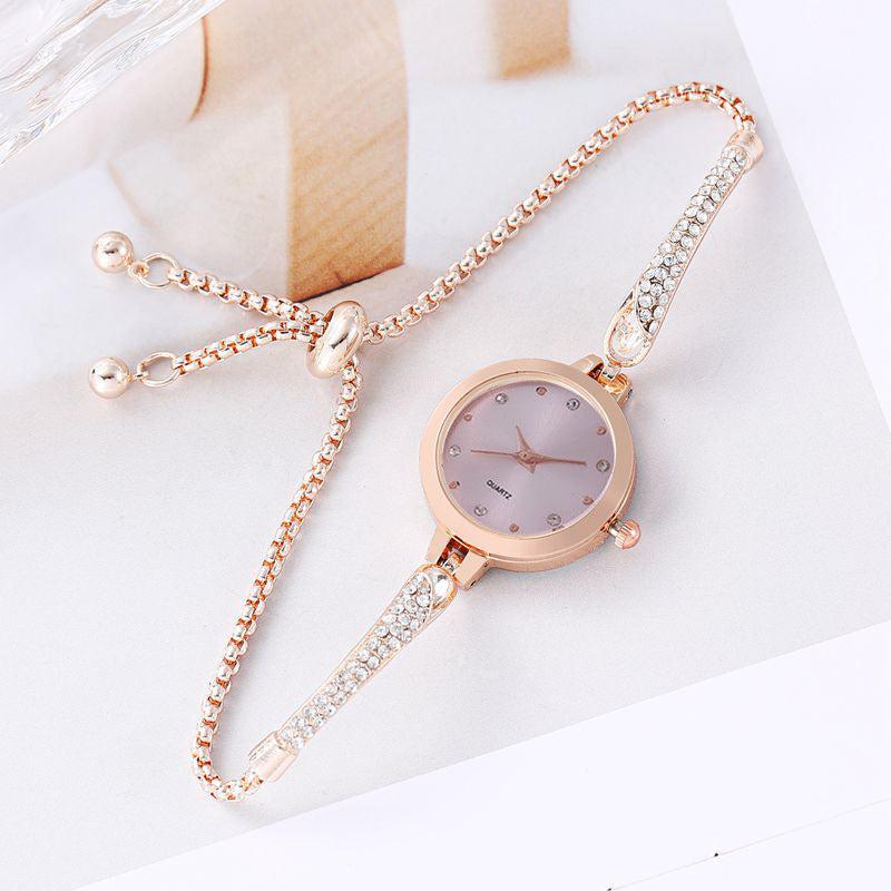 Women Quartz Watch Diamond Inlaid Bracelet Sleek Sophisticated Watch-Women Watches-Yes Yar FZE LLC-Pink-Yes Yar FZE LLC