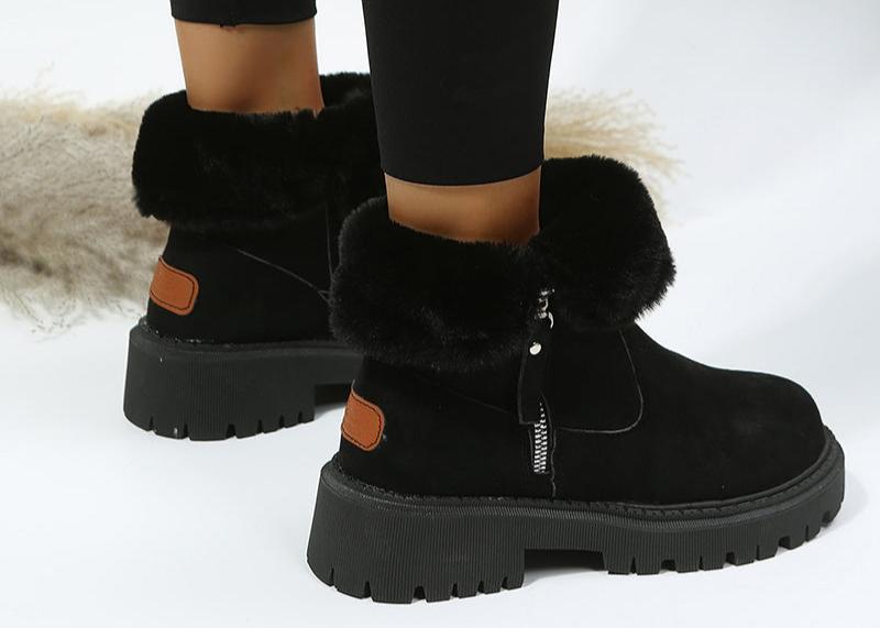 Snow or Winter Boots Thick Plush Women, Faux Suede Non-slip