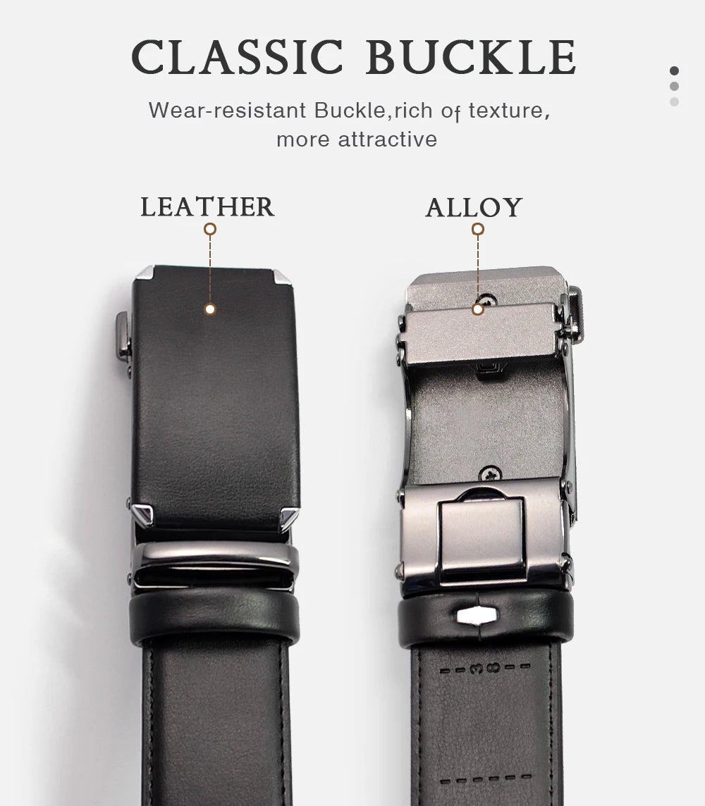 Men Genuine Leather Belt DOOPAI Metal Buckle Adjustment Adjustable Leather Belt
