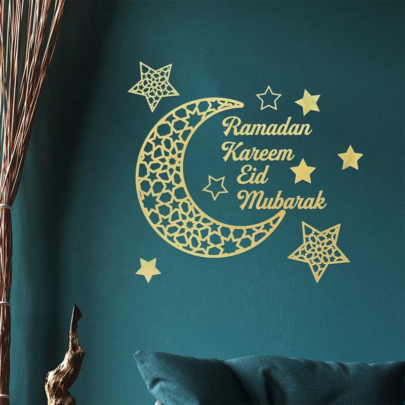 Eid Window Stickers Ramadan Decoration Eid Mubarak Decor for Home Ramadan Kareem Party Supplies Eid Al-fitr