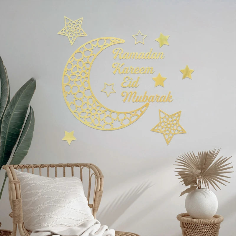 Eid Window Stickers Ramadan Decoration Eid Mubarak Decor for Home Ramadan Kareem Party Supplies Eid Al-fitr