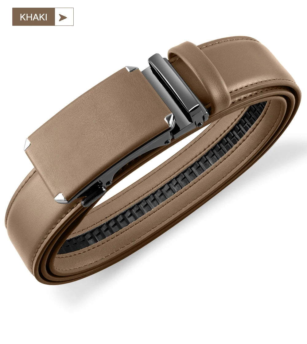 Men Genuine Leather Belt DOOPAI Metal Buckle Adjustment Adjustable Leather Belt