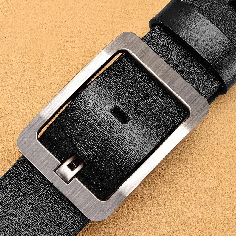 Men's Belt Genuine Leather Buckle Casual Belts Business Cowboy Waistband